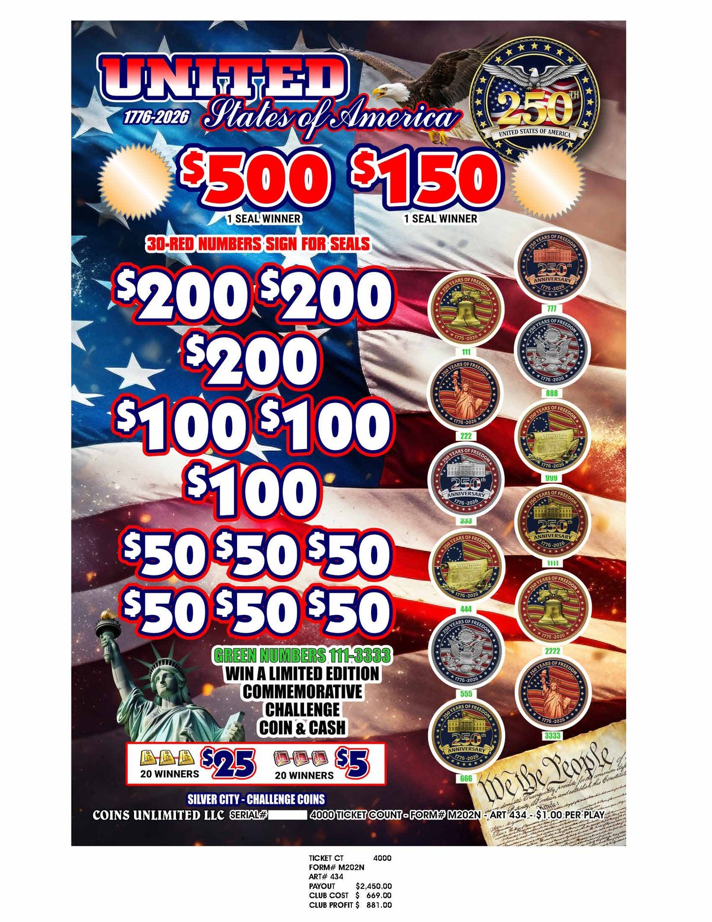 Silver City – Challenge Coins (4000)